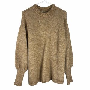H&M mohair wool sweater camel tan oversized chunky